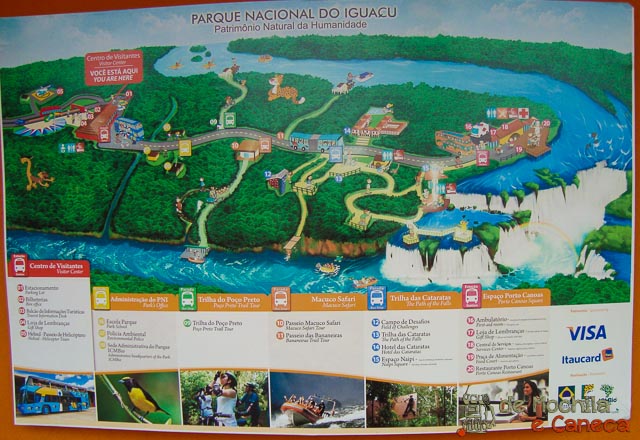 Mapa do Parque Nacional do Iguaçu.