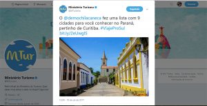 DMEC no Twitter do Ministério do Turismo. DMEC-no-Twitter-do-Ministério-do-Turismo