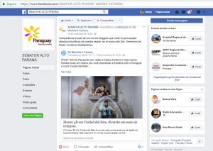 DMEC na Fanpage do Senatur - Alto Paraná. SENATUR_AltoPARANA