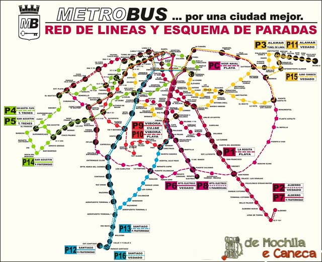 Como sair do Aeroporto de Havana - Mapa das guaguas