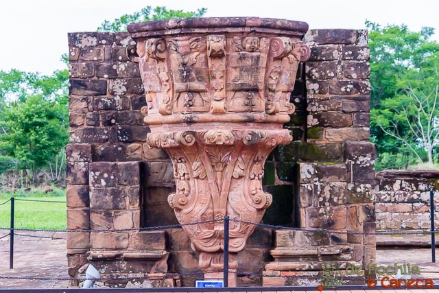 Missao Jesuita La Santisima Trinidad del Parana-Detalhes da Iglesia Mayor. 